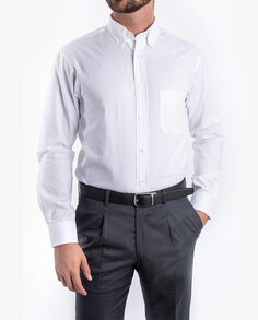 Однотонная классическая мужская рубашка белого цвета Wickett Jones, белый