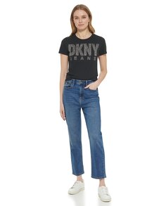 Женские прямые брюки темно-синего цвета Dkny Jeans, темно-синий