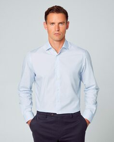 Мужская рубашка классического кроя в микрополоску больших размеров Hackett, синий