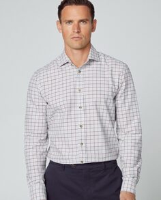 Узкая мужская рубашка в двухцветную клетку Hackett, мультиколор