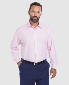 Классическая гладко-розовая мужская рубашка fil a fil больших размеров Mirto, розовый