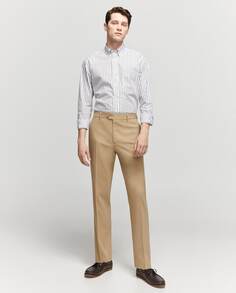Классические мужские классические брюки бежевого цвета Emidio Tucci, бежевый