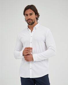 Мужская рубашка стандартного кроя без глажки белого цвета Sepiia, белый