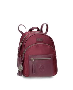 Женский рюкзак на двойной молнии бордового цвета El Potro, бордо