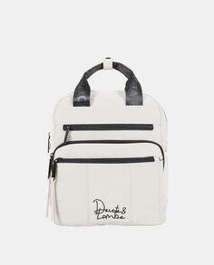 Персиковый рюкзак кремового цвета на молнии Devota &amp; Lomba, белый