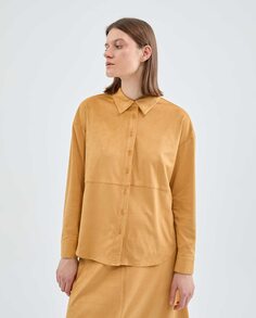 Женская рубашка с длинными рукавами из замшевой ткани Compañía Fantástica, желтый Compania Fantastica
