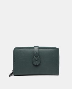Кожаный кошелек среднего зеленого цвета на молнии Abbacino, зеленый