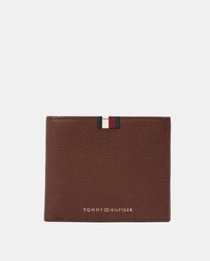 Коричневый кожаный кошелек с визитницей, кошельком и монетницей Tommy Hilfiger, коричневый