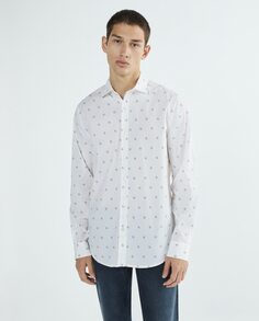 Базовая мужская рубашка в горошек Guess, белый