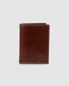 Коричневый кожаный кошелек с семью отделениями Pierre Cardin, коричневый