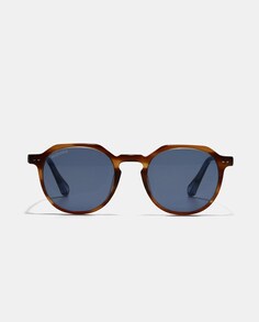 Солнцезащитные очки-унисекс с геометрическим рисунком из органического ацетата цвета Гавана No Idols, коричневый