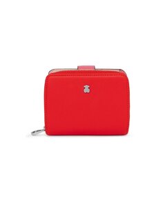 Маленький новый женский кошелек Dubai Saffiano красного цвета Tous, красный
