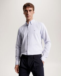 Приталенная мужская рубашка с мини-принтом Tommy Hilfiger, белый