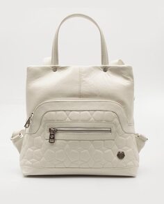Многопозиционный женский рюкзак из кожи ледяного цвета Laura Valle, белый