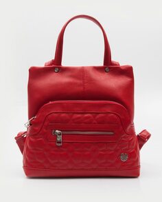 Многопозиционный женский рюкзак из красной кожи Laura Valle, красный