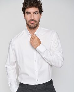 Мужская приталенная структурированная спортивная рубашка Roberto Verino, белый