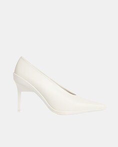Женские кожаные туфли с острым носком и каблуком-шпилькой Calvin Klein, бежевый
