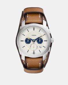 Machine FS5922 Экологичные мужские часы из коричневой кожи Fossil, коричневый