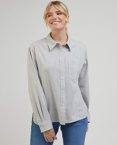 Женская рубашка в полоску с длинным рукавом и принтом Lee, синий