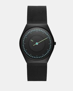 Grenen Solar Halo SKW6874 Мужские часы с черной стальной сеткой Skagen, черный