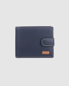 Мужской кожаный кошелек El Potro синего цвета с портмоне для монет El Potro, синий