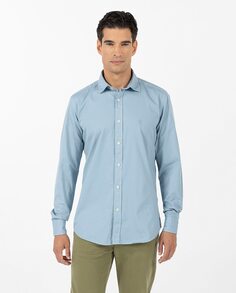 Мужская однотонная рубашка elPulpo, светло-синий