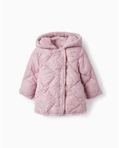 Розовое пальто для девочки с капюшоном Zippy, розовый