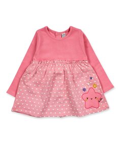 Комбинированное платье для девочки розового цвета Tuc tuc, розовый
