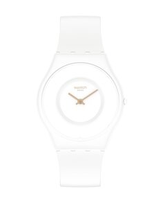 Разные часы White Tick с белым силиконовым ремешком Swatch, белый