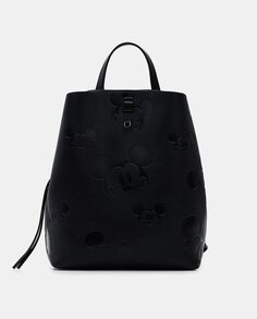 Черный рюкзак с Микки Маусом и фантазийной вышивкой Desigual, черный