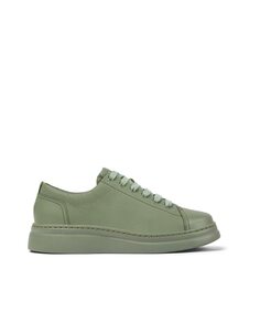 Гладкие женские кожаные кроссовки на зеленых шнурках Camper, зеленый