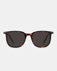 Прямоугольные мужские солнцезащитные очки из ацетата гаваны Hugo, коричневый