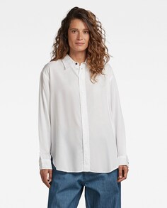 Женская классическая рубашка свободного кроя с разрезами по бокам G-Star Raw, белый