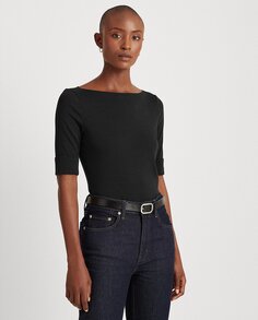 Черная женская футболка с короткими рукавами Lauren Ralph Lauren Lauren Ralph Lauren, черный