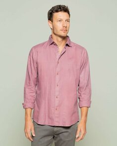 Мужская однотонная рубашка обычного кроя розового цвета Scotta 1985, розовый