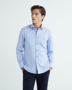 Мужская рубашка из обычного твила Florentino, светло-синий