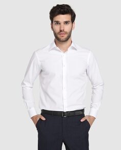 Классическая однотонная белая мужская рубашка Rushmore, белый