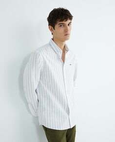 Мужская полосатая рубашка в стиле Оксфорд Tommy Jeans, белый