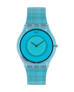 Часы-сари Madras 02 с синим силиконовым ремешком Swatch, синий