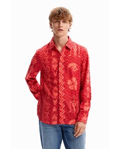 Геометрическая текстура рубашки Desigual, оранжевый