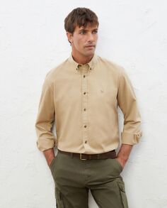 Однотонная мужская рубашка стандартного кроя с длинными рукавами Lloyd&apos;s, бежевый Lloyd's