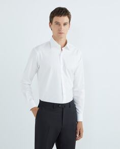 Мужская классическая рубашка стандартного кроя, 100% хлопок добби NON IRON, классический воротник, смешанные манжеты Rushmore, белый