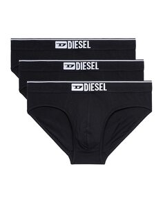 Комплект из 3 пар мужских боксеров с логотипом и резинкой на поясе Diesel, черный