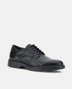 Мужские кожаные туфли на шнуровке с гладким верхом и резиновой подошвой Stonefly, черный