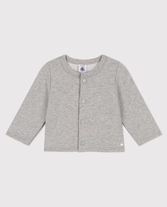 Детский флисовый кардиган Petit Bateau, серый