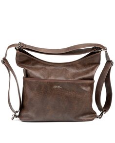 Коричневый женский рюкзак из экокожи Stamp, темно коричневый