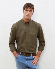 Однотонная мужская рубашка стандартного кроя с длинными рукавами Lloyd&apos;s, темно-зеленый Lloyd's