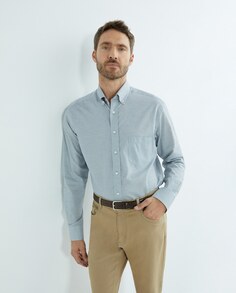 Мужская повседневная рубашка с длинными рукавами и микрорисунком Mirto, синий