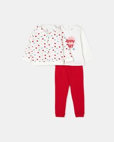 Комплект из 3-х предметов: толстовка, футболка и брюки El Corte Inglés, красный