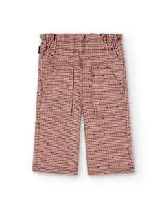 Широкие брюки для девочки с эластичной резинкой на талии и карманами Boboli, коричневый